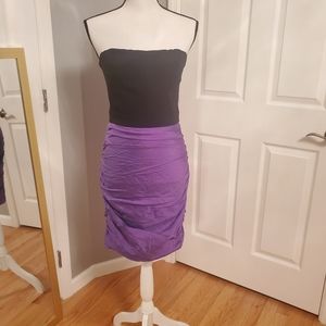 Maria Bianca Nero Strapless Cocktail Dress, size S, black and purple
